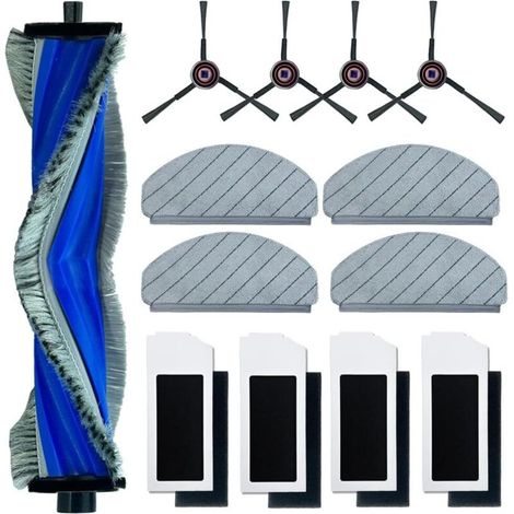 Replacement accessories for ECOVACS DEEBOT N20 PRO Plus robot vacuum cleaner (1 main brush, 4 side brushes, 4 Hepa filters, 4 cleaning pads) (1/4)