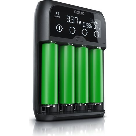 Aplic Universal Akku Ladegerät mit LCD Display für Li-ion, Ni-MH, Ni-Cd, LiFePo4 Akkus (1/5)