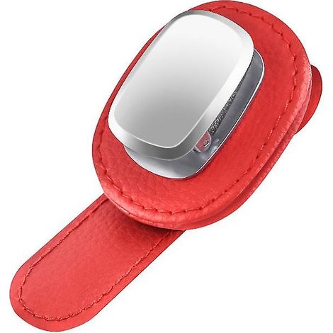 Porte-lunettes de soleil rouge pour pare-soleil de voiture avec pince à tickets (1/5)
