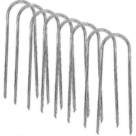 Piquets de trampoline robustes, ancrages en U galvanisés, lot de 8 (1/3)