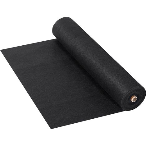 Mophorn Tissu géotextile non tissé  4x100FT 8OZ, couverture de sol anti-mauvaises herbes robuste pour allées, drains français, noir