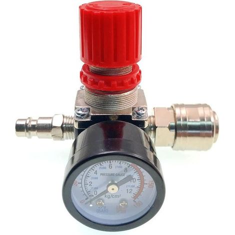 Régulateur de pression de compresseur d'air 1/4", vanne de régulation de pression (valve à quatre voies) avec connexion 140 psi (12 bar) – OUYLAF (1/5)