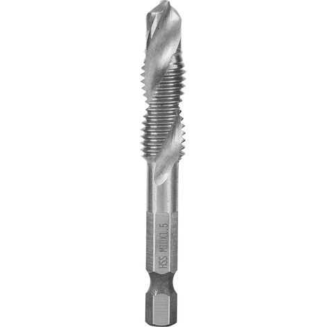 Foret Taraud M10 - Acier Rapide HSS - Queue Hexagonale 6.35mm - Évacuation Copeaux - Profondeur 15mm - Lot De 1 (1/5)