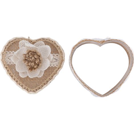 Boîte cadeau en forme de cœur pour bague, ornement en lin tissé, jolie décoration pour bijoux, broches et boucles d'oreilles (1/5)
