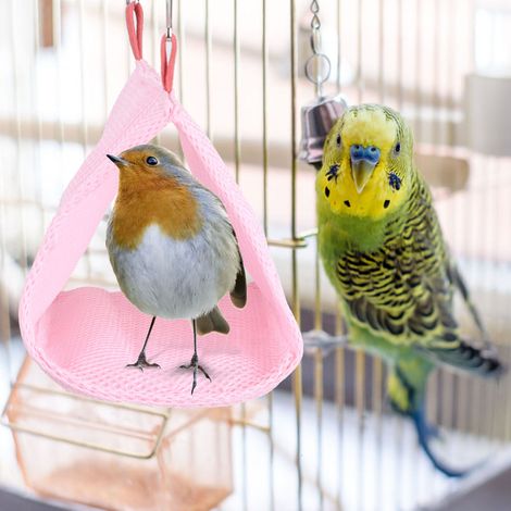 Nid d'oiseau d'été en maille respirante pour perroquet, hamac, lit, maison pour hamster, jouet de cage (rose) (1/5)