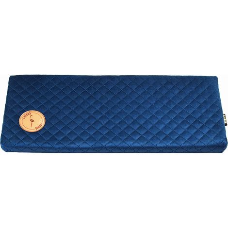 Cleo, alféizar de ventana de terciopelo azul marino con diseño de rombos, 50 x 20 x 3 cm (1/5)