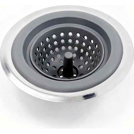 Crépine D'évier - Filtre À Cheveux En Maille Acier Inoxydable 430 Et Silicone - Pour Cuisine Et Salle De Bain - 1 Pièce (1/5)