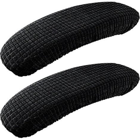 Copribraccioli per sedia da ufficio, 2 pezzi - Copribraccioli - Cuscinetti elastici per braccioli - Copribraccioli girevoli - Protezioni - Nero - Manicotto elastico impermeabile (1/5)