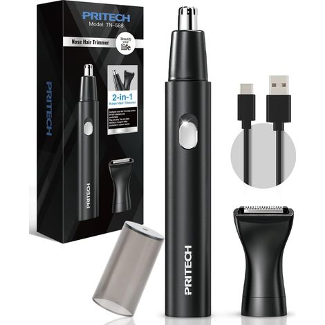 Tondeuse à Nez pour Hommes et Femmes, Rechargeable, Portable avec Tondeuse à Oreilles, Lavable Ipx5 Tondeuse à Oreilles et à Nez (1/5)