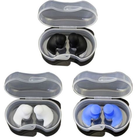 3 Pieces with Case Silicone Swimming Earplugs - Waterproof, Hearing Protection, Reusable, Comfortable (1/5)