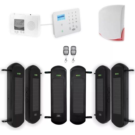 Kit "protection agricole" - 3 jeux de barrières 1B portée 900m + alerte GSM appel/SMS + sirène 120 dB (gamme DA600+/KP) (1/5)