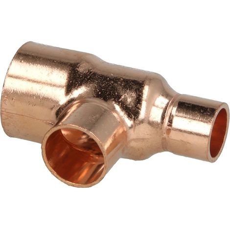 Raccord à braser cuivre té réduit 22 x 15 x 12 mm F/F/F
