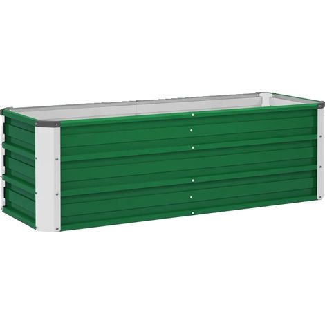Jardin surélevé, acier durable, drainage optimal, vert (1/2)