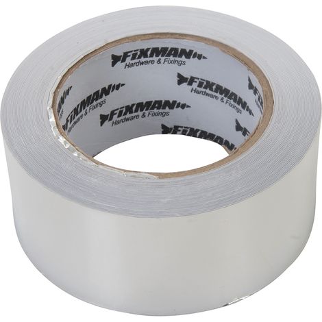 Ruban adhésif aluminium 50 mm x 45 m – Adhésif acrylique puissant – Résistant aux UV et à l'eau – Pour isolation et ventilation – Fixman (1/3)