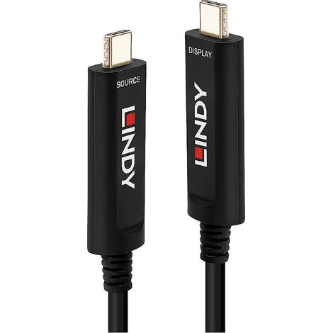 Câble de raccordement LINDY USB-C® mâle, USB-C® mâle 15.00 m noir 38503 Câble d'afficheur USB-C® (1/4)