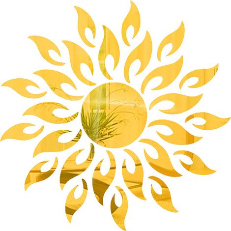Miroir Adhésif 3D Tournesol - Décoration Murale pour Chambre Salon Canapé - Acrylique PMMA Traitée - 1 Pièce (1/5)