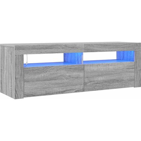 Maison Exclusive - TV-Schrank mit LED-Leuchten Grau Sonoma 120x35
