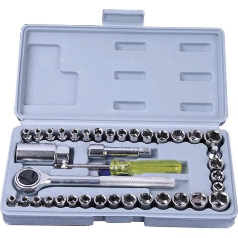 Clé 40 pièces Auto Repair Tool Socket Tool Set Socket Head Manuel Design du ménage (1/5)