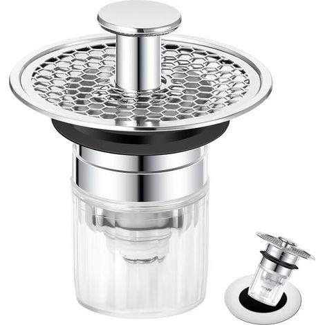 Waschbeckenstöpsel, 32–42 mm, universeller Pop-Up-Abtropfstöpsel, Abtropfstöpsel für Küche und Bad, Abtropfstöpsel mit Verstopfungs- und Geruchsfilter (1/4)