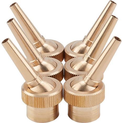 6 Pieces Brass Fountain Jetnozzle, 19mm DN15 Landscape Spray Head Adjustable Direction Jet Nozzle for Outdoor Pond Water Fountain Fish Pond (1/5)
