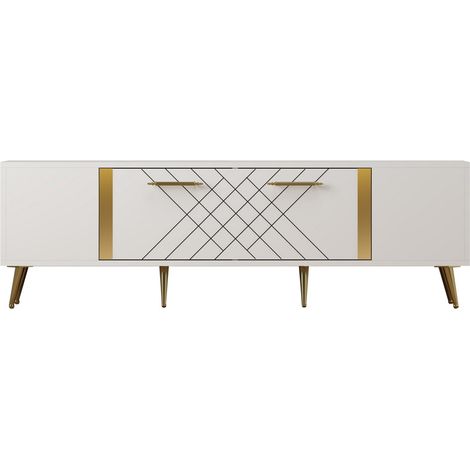 Porta TV in legno "Detas" - 150 x 35 x 48 cm - Oro
