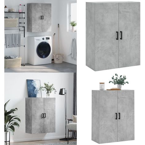 Wandschrank Betongrau 69,5x34x90 cm - Holzschrank - Betonfarbe (1/5)