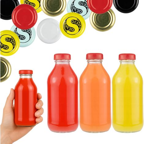50 bottiglie per succo di frutta, sciroppo di frutta, bottiglie per succo di frutta da 330 ml + tappo (1/5)