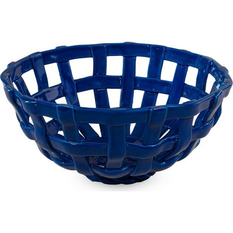 WD LifeStyle Cestino Centrotavola in Stoneware Blu (1/3)
