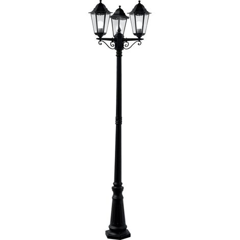 Searchlight Alex - Lampadaire extérieur à 3 ampoules noir IP44, E27 (1/3)