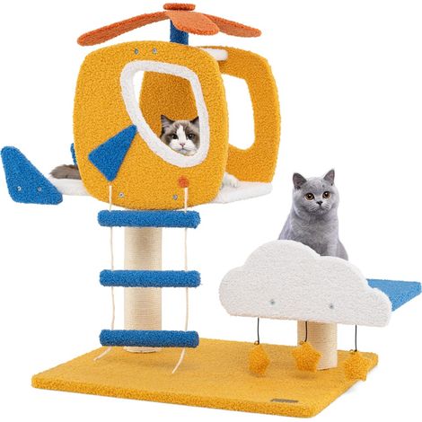 Albero per gatti tema aviatorio interno centro attività gattini posatoio elicottero (1/4)