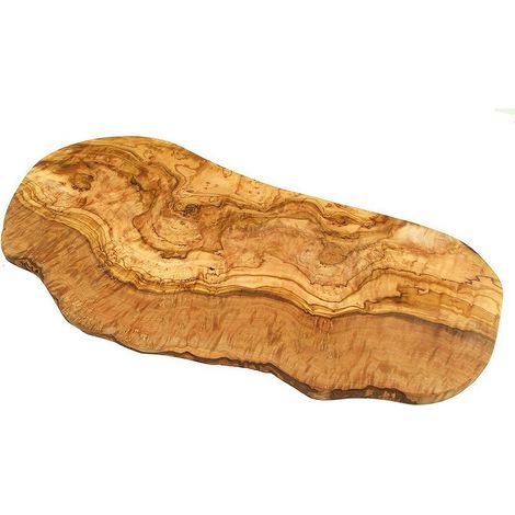 Planche à découper rustique en bois d'olivier pour cuisine et présentation 45-49 cm - PANGIVO