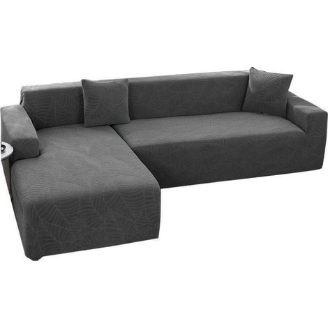 Housses de canapé Jacquard épaisses, housse de canapé solide, protecteur en forme de L, housses de banc, 1 siège,Dark Gray (1/5)