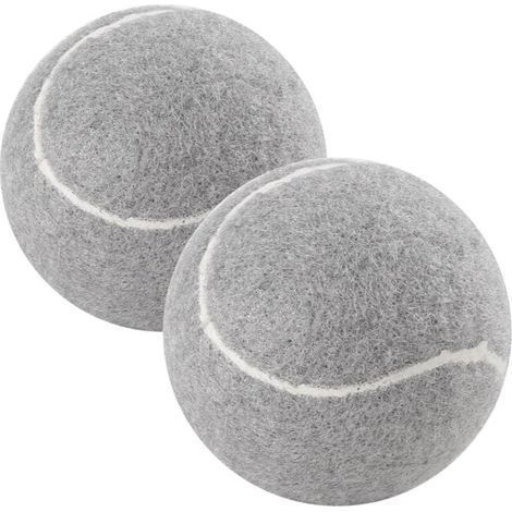 Juego de 2 pelotas de tenis precortadas para proteger las patas de los muebles y el suelo, con revestimiento de fieltro duradero, color gris. (1/4)