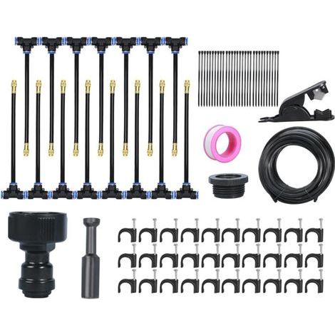 Système d'arrosage de jardin : Tuyau d'irrigation et goutteurs automatiques — Kit de 15 mètres