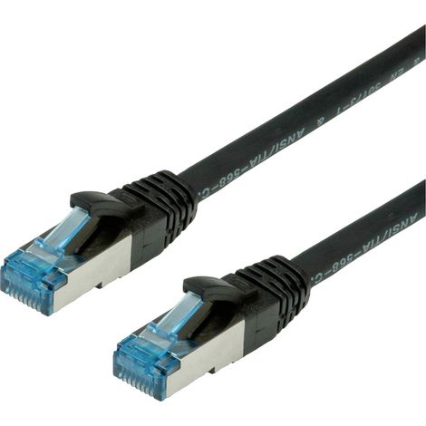 Value 21.99.1963 RJ45 Netzwerkkabel, Patchkabel CAT 6a S/FTP 3.00 m Schwarz  1 St.