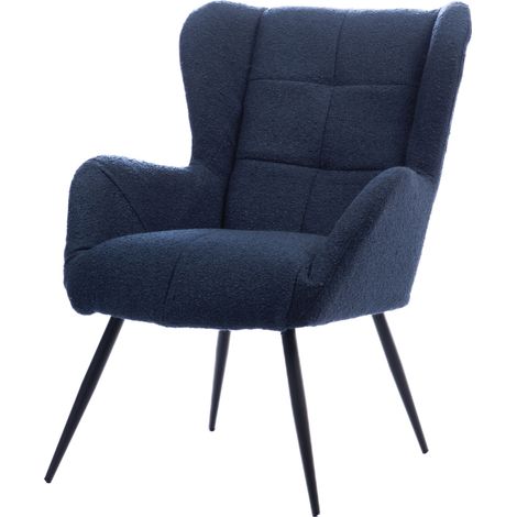 Amadeus - Fauteuil en tissu bleu (1/2)