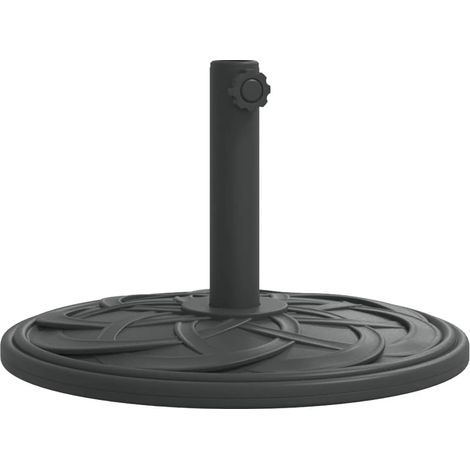 Base rotonda per ombrellone per pali Ø38/48 mm 45 x 31,5 cm stabilità rinforzata design elegante in PE nero 020056647