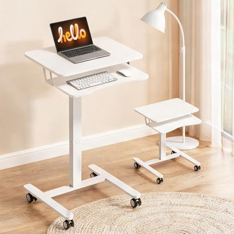 Bureau coloris blanc en mDF acier 65 x 60 x 107 cm (1/5)