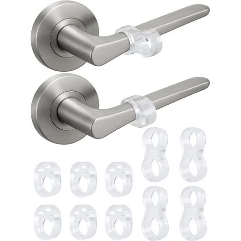 Lot de 10 butées de porte transparentes et invisibles sans adhésif pour protection murale contre les poignées (1/5)