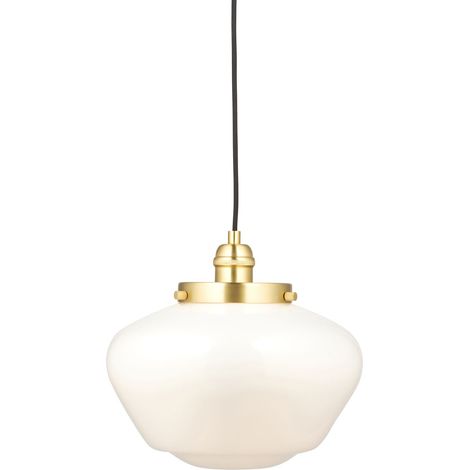 Sospensione retro ottone vetro opale E27 CAMBERLEY Endon (1/5)