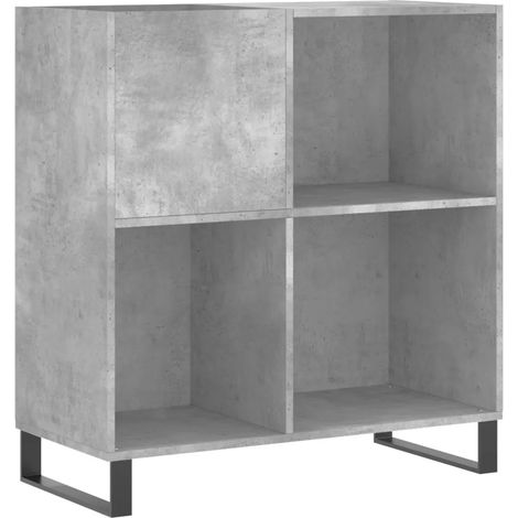 Práctico armario para discos de vinilo con espacio de almacenamiento 84,5 x 38 x 89 cm madera contrachapada gris hormigón 020049178 (1/5)