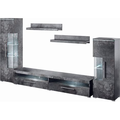 Conjunto de salón Torvire 107, Hormigón oscuro
