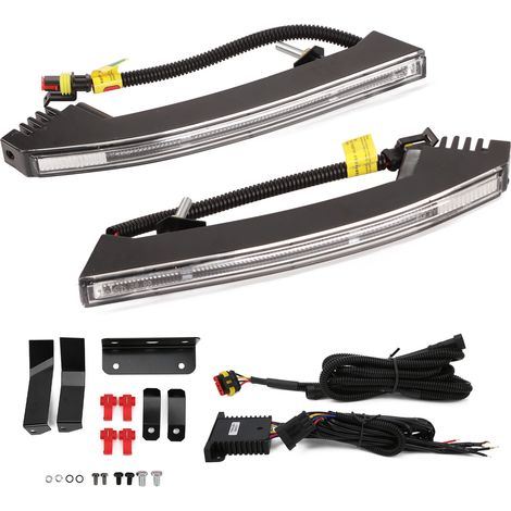 Weiß/gelbes LED-Tagfahrlicht für die vordere Stoßstange, universeller Blinker, 2 Stück. (1/5)