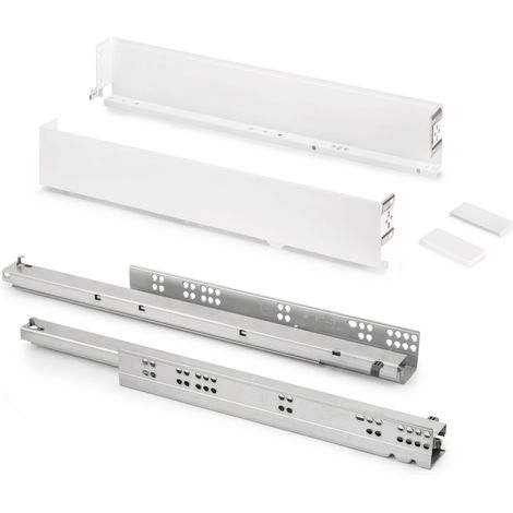 Emuca Cajón exterior Simplex 25kg de altura 88mm, profundidad 490mm, Acero, Pintado blanco - (1/4)