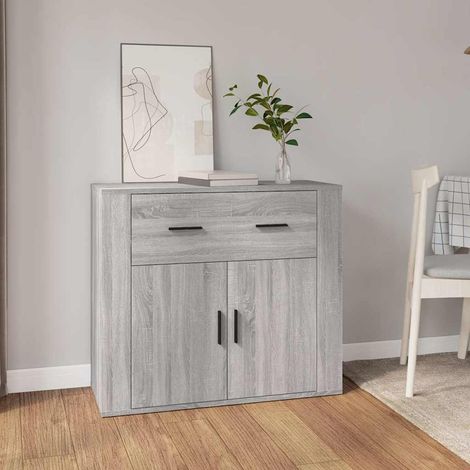 Buffet - Armoire de rangement Enfilade Sonoma gris 80x33x70 cm Bois d'ingénierie BV421310 - BonneVie (1/5)