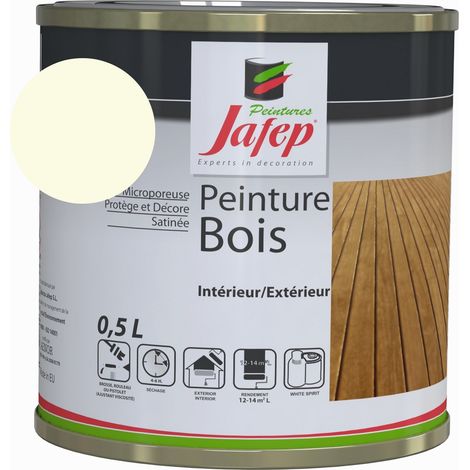 Peinture bois blanc écru 0,5l Jafep