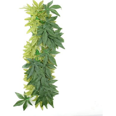 Eosnow Grüne künstliche Pflanze gefälschte Blätter Aquarium Fischtank Reptilien Terrarium Ornamente Dekor 50 cm (1/5)