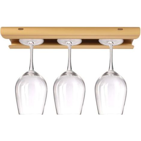 Support de Rangement pour Verres à Pieds Inversés, Accessoire de Cuisine et Bar en Bronze, Organisateur de Vaisselle pour Placard (1/5)