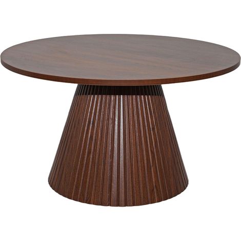 Oviala – Table basse ronde 80 cm – MDF mélaminé effet bois de pin – Hauteur 45 cm – Style moderne pour salon contemporain