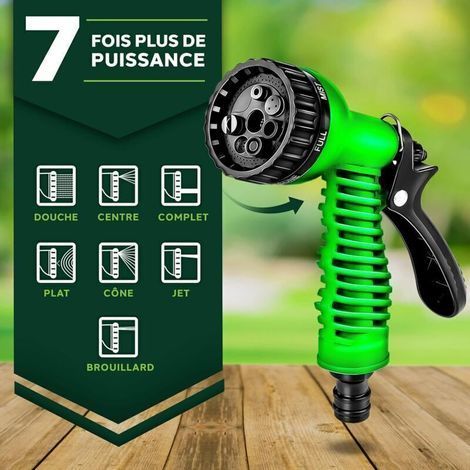 pair Tuyau d'arrosage flexible et extensible, tuyau d'arrosage rétractable (7,5 m) (1/3)
